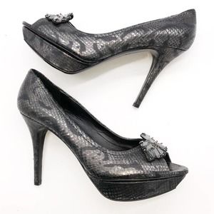 Vera Wang Lavender Peep Toe Heels